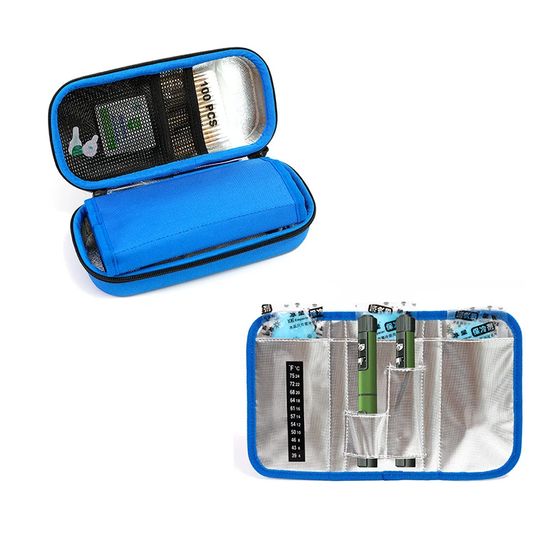 

Hot sale Medical Travel Bag Insulated Case Diabetics Pen Syringes Cooler Pocket Case, Blue or black