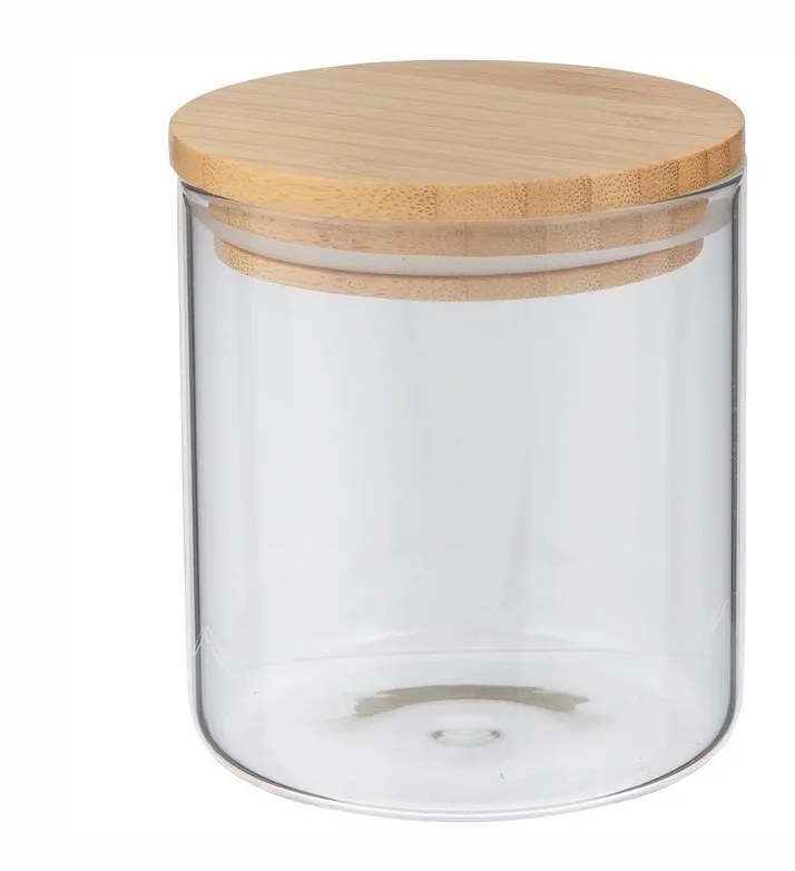 

Food Grade Home Storage Different Capacity Glass Jar With Bamboo Lid