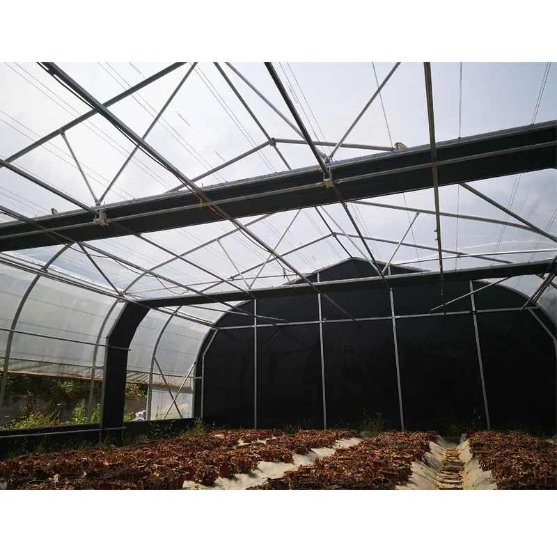 Low cost fully automated light dep blackout system greenhouse
