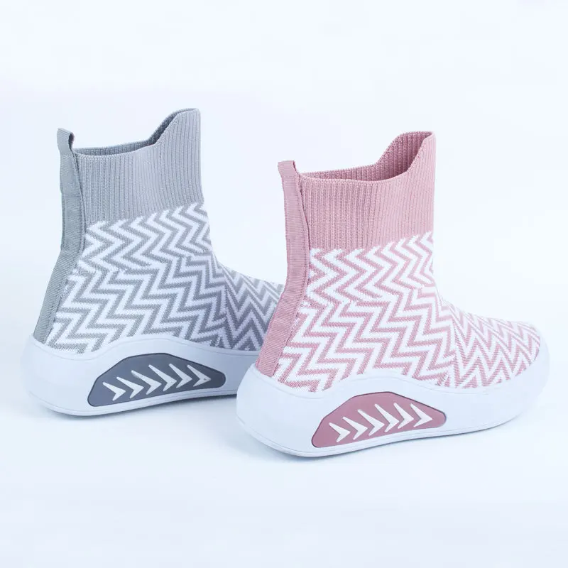 

New popular flying woven socks shoes Leisure sports high top, Customized color
