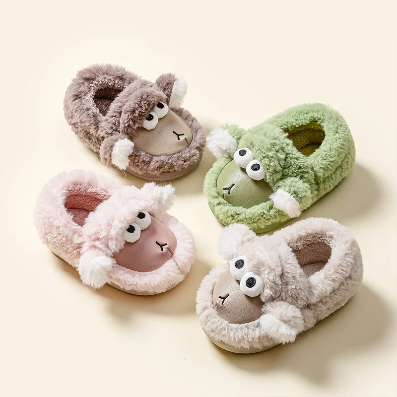 

Factory Price Cute Winter Indoor outdoor Cartoon Kids Slippers for girls and boys
