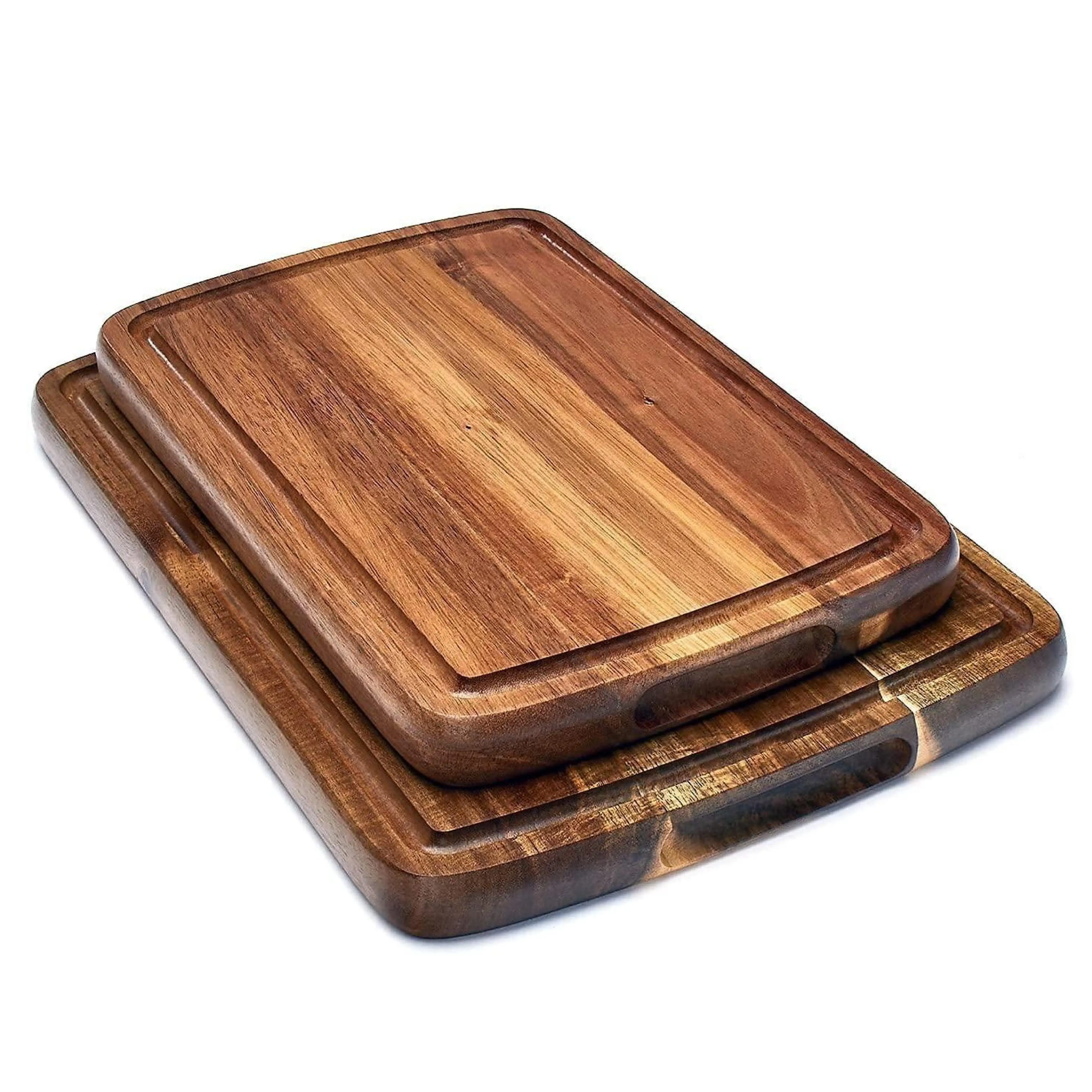 

Sonder Los Angeles Small and Medium Acacia Wood Cutting Board (Set of 2) with Juice Groove 14x10x1in and 12x8x1in