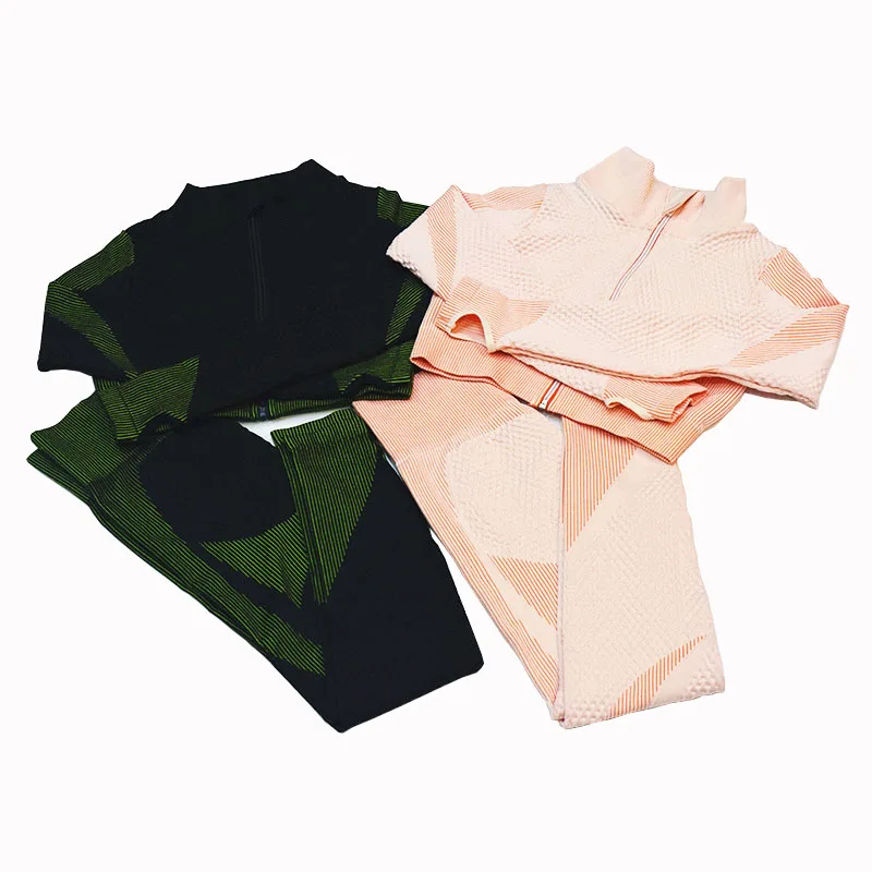 

RTS mesh breathable yoga fitness long sleeve work out jogging women sportswear clothes set, As picture show