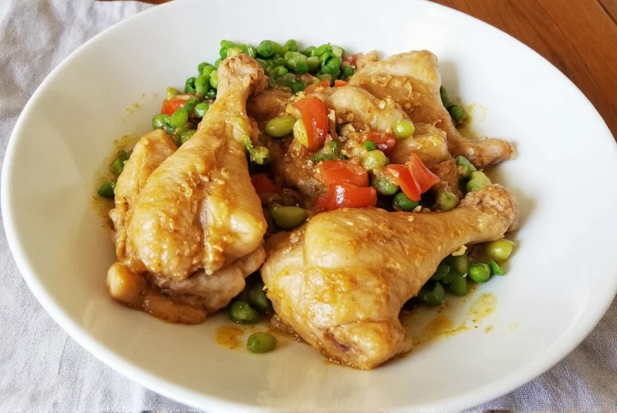 Serving suggestion of chicken with forty cloves of garlic with crusty bread