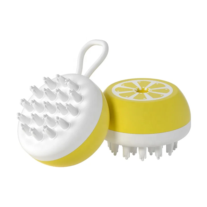 

Soft Safety 2 In 1 Dog Hair Brush Pet Shower Massage Dog Grooming Shower Lemon Design Shampoo Pet Brush