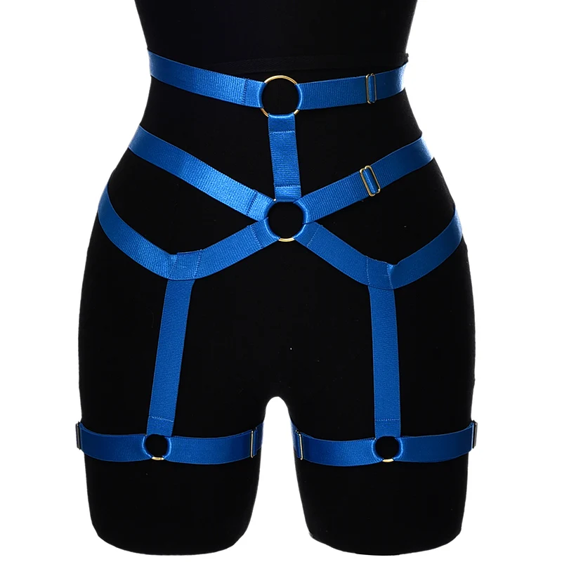 

Goth Polyester Bow Leg Garters Body Strap Harness Belt Fetish Lingerie Women Waist Bondage Cage Harness Erotic Belt BDSM