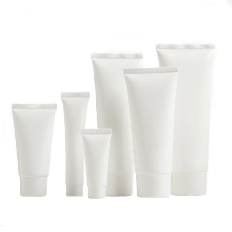 

White facial cleanser cosmetic tubes PE 100ml plastic tube for cosmetics skincare squeeze cosmetic tubes
