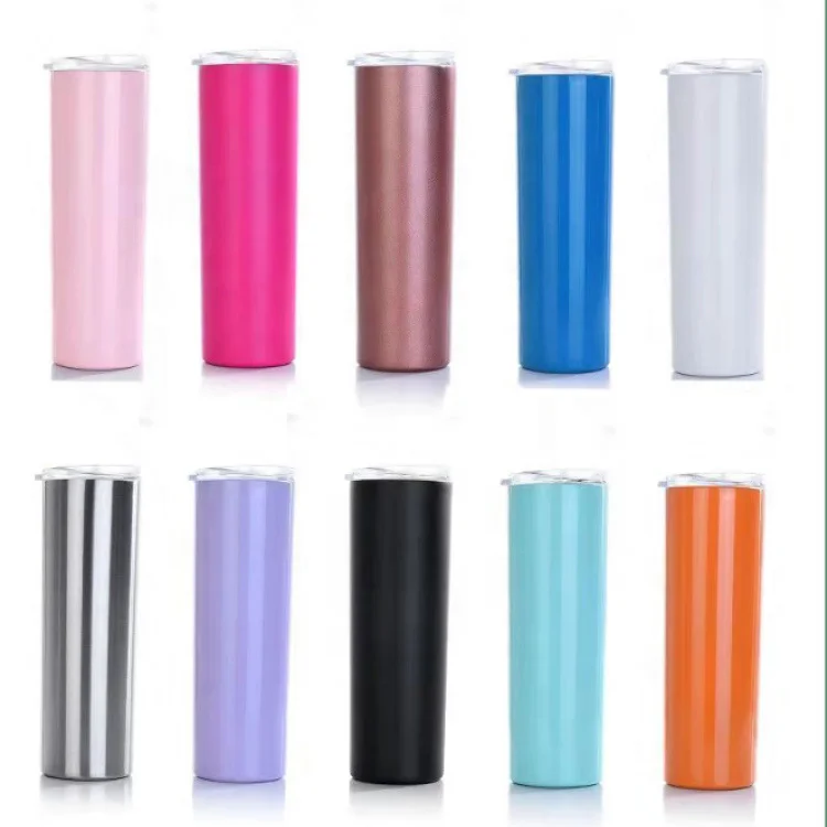 

Double Wall 20oz Steel Skinny Tumbler Wholesale with Lid and Straw, Customized colors acceptable