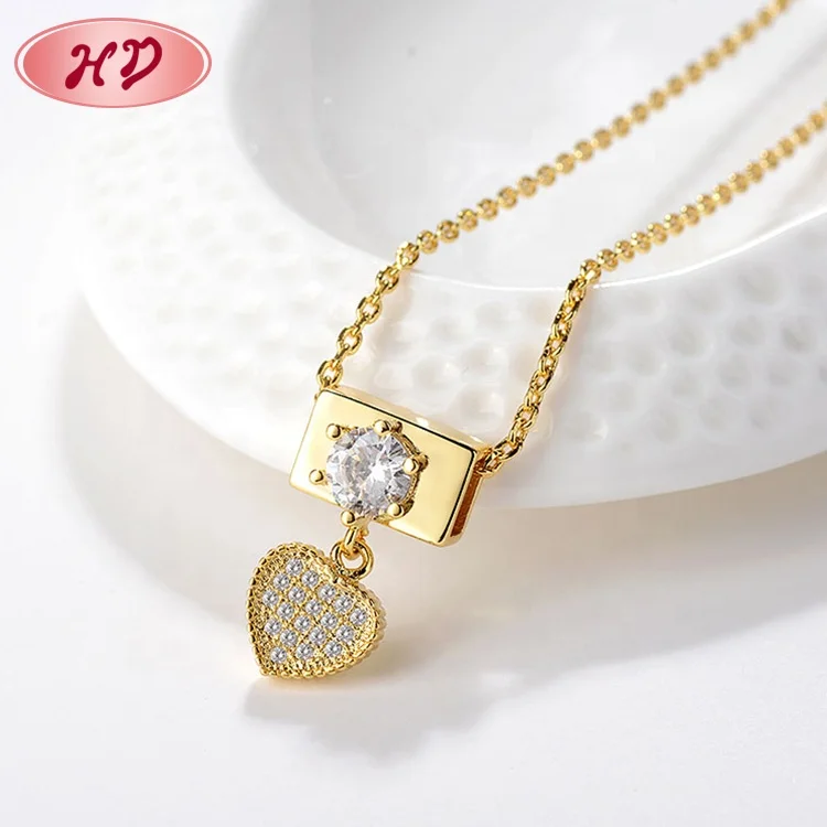

OEM Fashion Charm Pendant Gold Plated Heart Shaped Necklace