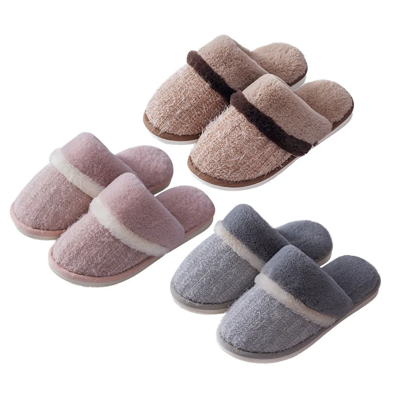 

New Style Autumn and Winter Female Cotton Slippers Lovely Warm Indoor Home Couple Slip Indoor Wool Slipper, 6 colors