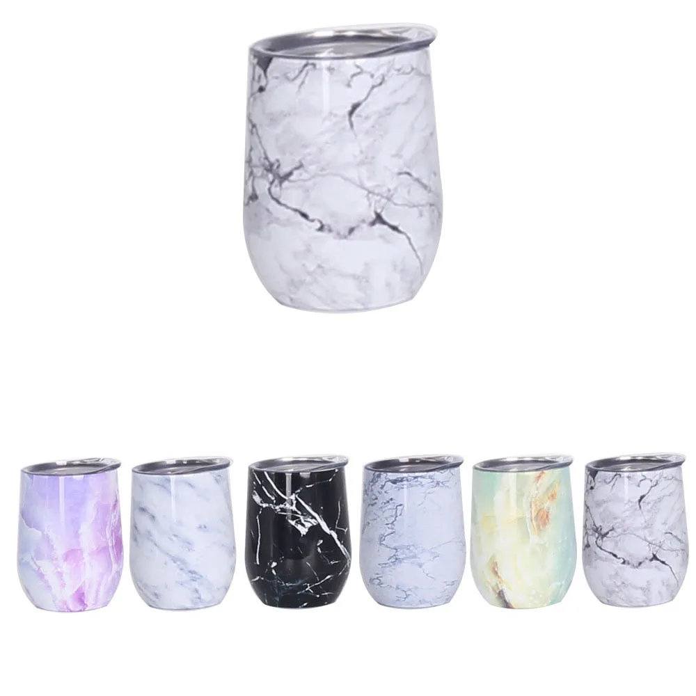 

Amazon Hot Selling 12OZ Marble Printing Double Wall Tumbler Cup Insulated Vacuum Wine tumbler, Customized color
