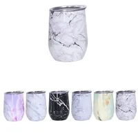 

Amazon Hot Selling 12OZ Marble Printing Double Wall Tumbler Cup Insulated Vacuum Wine tumbler