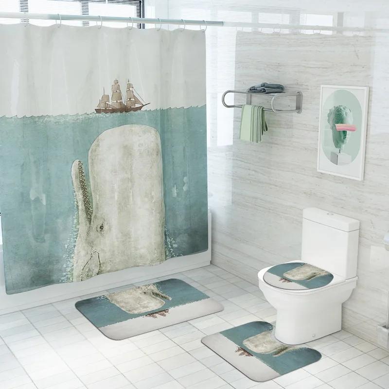 

Custom designers European kids curtain set cartoon printed shower curtain for bathroom, Picture