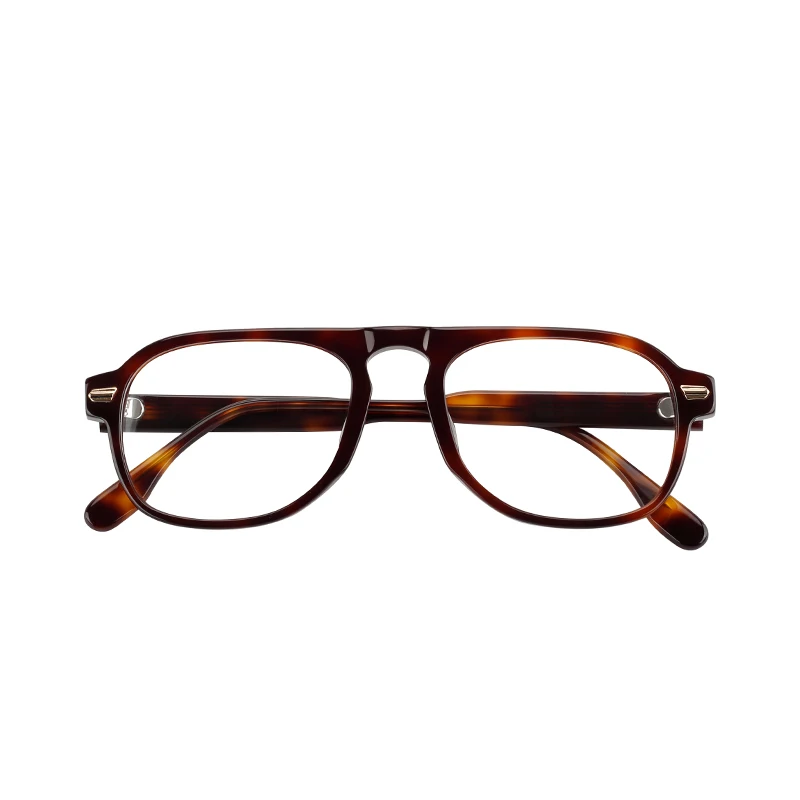 

Stock Bioacetate Unisex Vintage Blue Light Oval Horn Acetate Eyewear