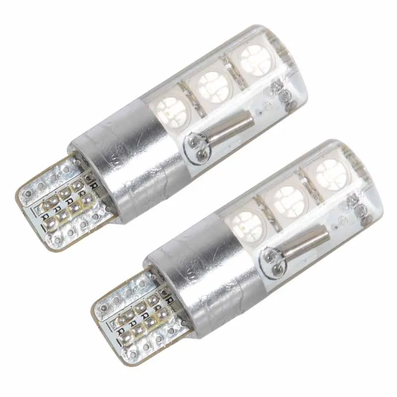 

5050-6SMD T10 Colorful RGB Car LED Side lamp License plate flash light with remote control