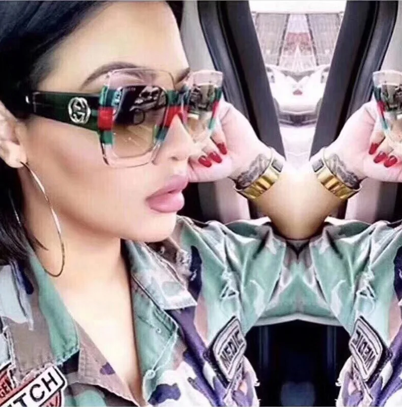 

High Fashion Brand Classical Mix color Oversized Big Frame Retro Unisex Fashion Sunglasses Women