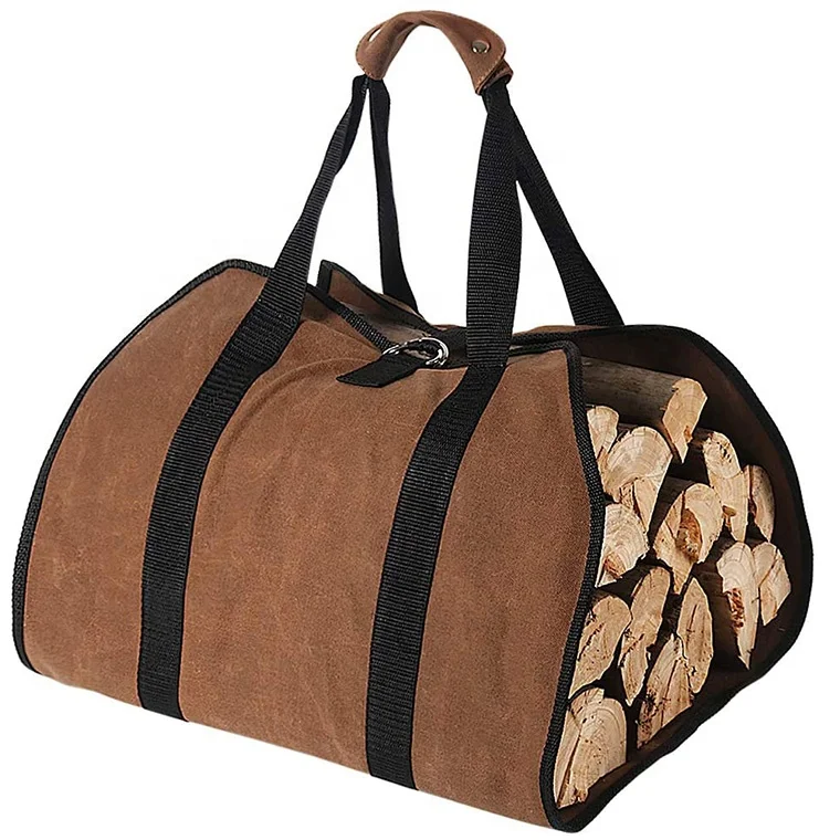

canvas log carrier bag durable tote wood firewood carrying storage bag Log Carrier Tote Bag Firewood Log Carrier, Customized