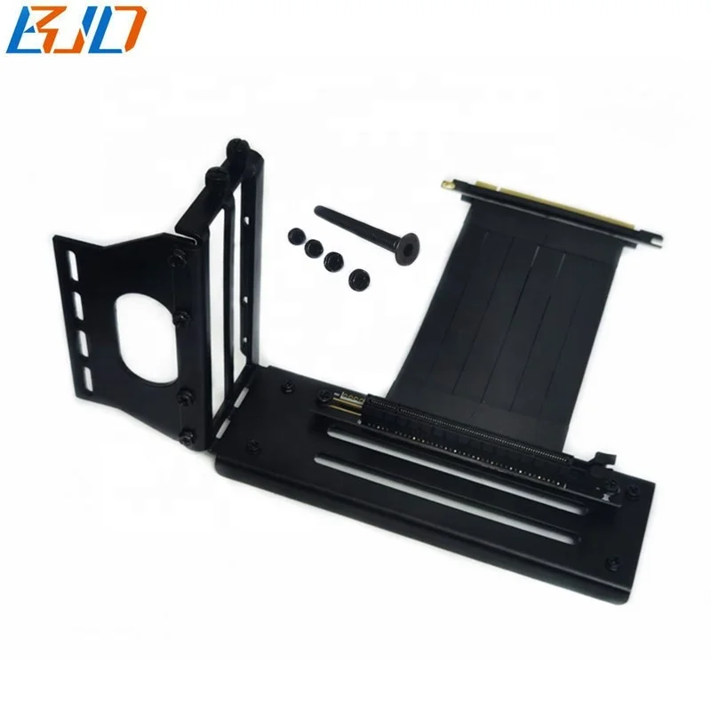 

Vertical Graphics Video Card Holder Bracket + PCIE 3.0 16X to X16 Extender Riser Flexible Cable