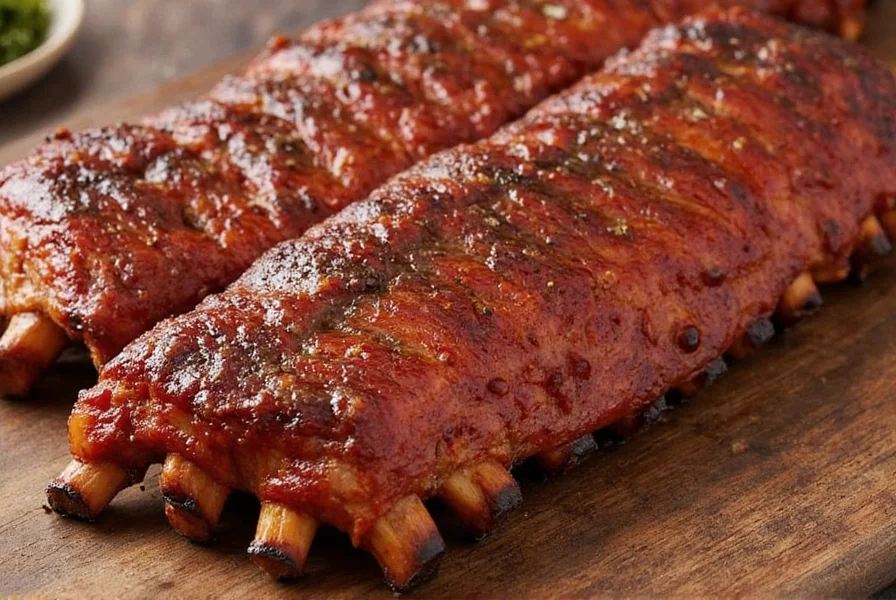 Close-up of country style ribs with rub seasoning applied