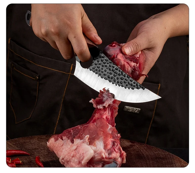 

Professional Kitchen stainless Steel 4CR13 butcher Knives set Boning Knife handle High Chef Butcher Knife, Black/custom color