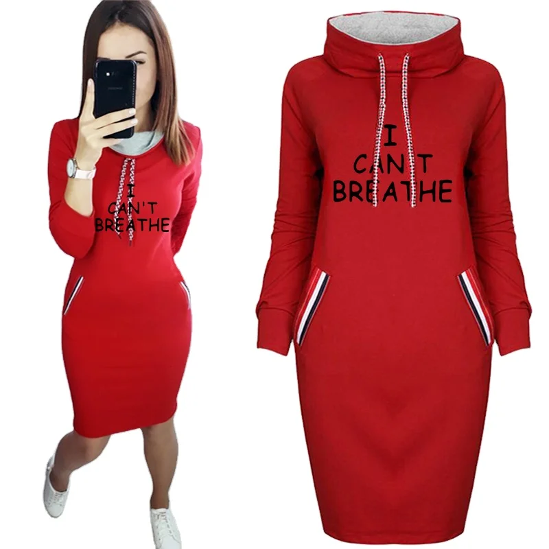 

Autumn Winter Hot Style Multicolor High Collar Long Sleeve Bottom Maxi women hoody sweatshirt dress