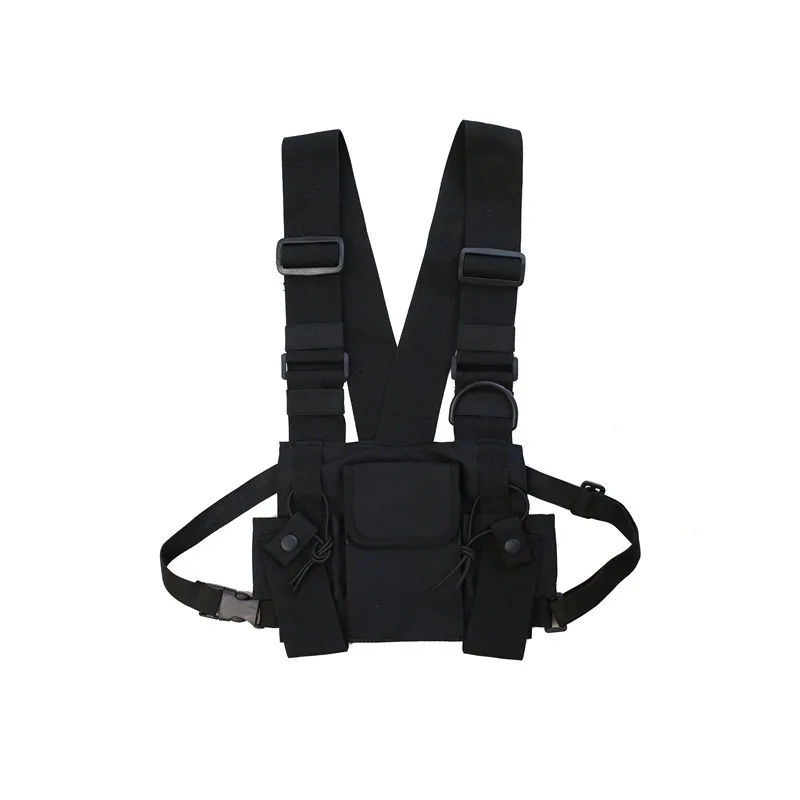 

Custom Logo Nylon Chest Bag Man Hip Hop Tactical Chest Bag for Radio Walkie Talkie Backpack Holster, Required
