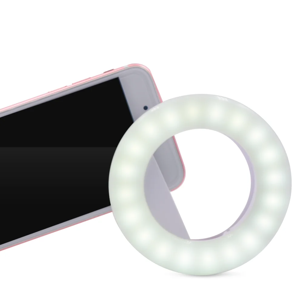 

wholesal Selfi Fill Light Portable Battery Cell Phone anel de led luz para selfie ring light led ring for mobile, White