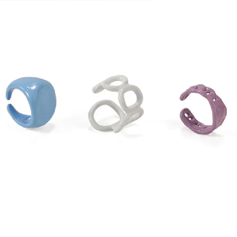 

Fast Colours Fashion Retro Macarons Enamel Adjustable Ring For Girls, As the pictures