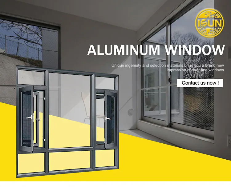 Modern design metal glass windows and doors system aluminum sliding doors and windows accessories