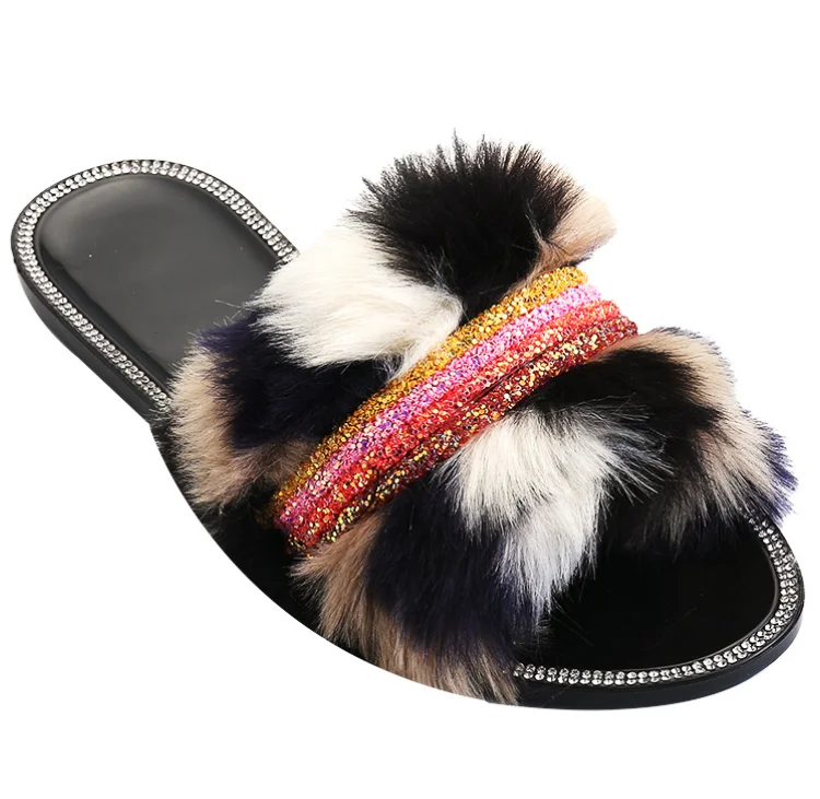 

2021 summer fashion new hair slippers for men and women indoor and outdoor non-slip comfortable flat PVC couple slippers, As picture