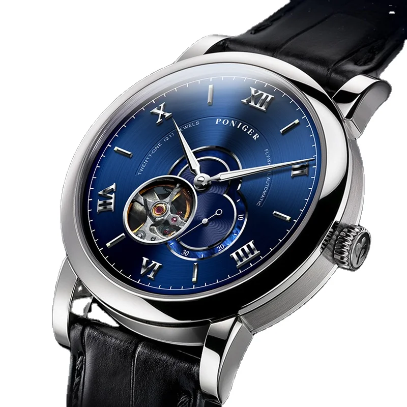 

Poniger Watches Strap Automatic Watch Original Brand Self Wind Leather for Men 2020 Automatic Movement Stainless Steel