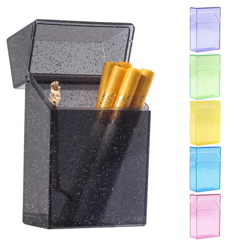 

Shinny Transparent Cigarette Case Unisex Smoking Box Portable Travel Storage Box, Pictures