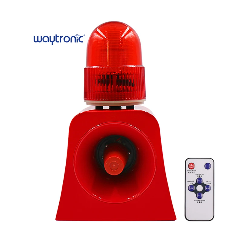 Construction Site Warning Voice Player Remote Control Waterproof Microwave Induction Sound And Light Alarm Siren