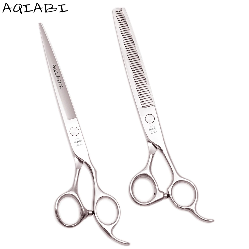 

Dog Grooming Scissors 7.5" JP Steel Dog Cat Straight Scissors Thinning Shears Pet Scissors, Shiny