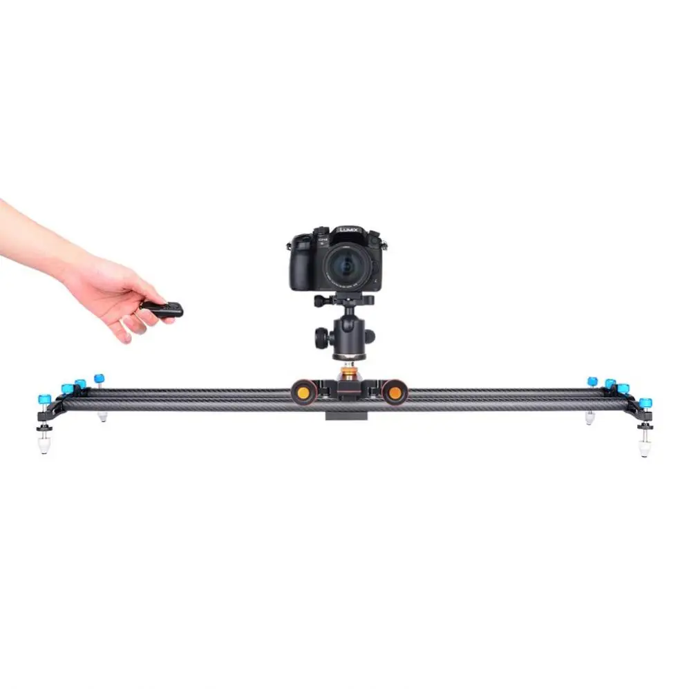 

YELANGU Autodolly L4X Motorized Electric Track Rail Slider Dolly Car with Remote Control for DSLR MobilePhone smartphone, Black and gray