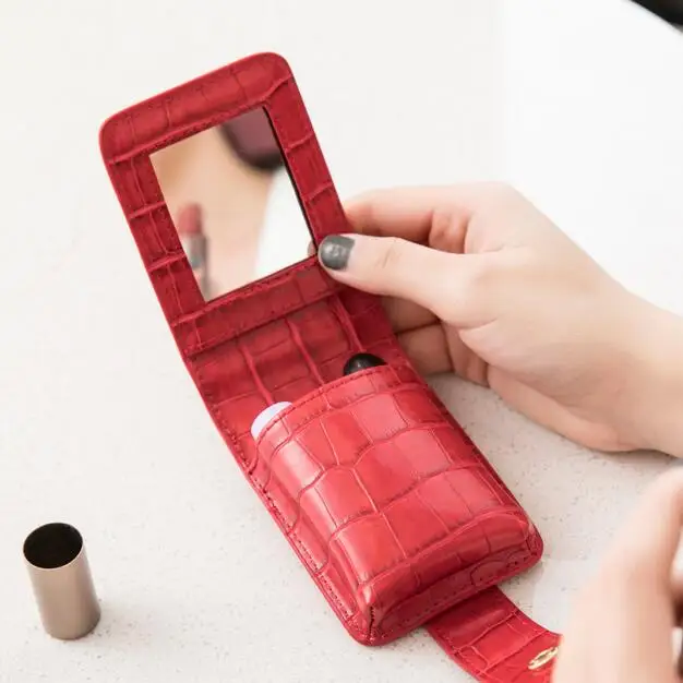 

Westal KB405 Fashion Small Cosmetic Bag Portable Mini lipstick pouch lipstick holder with mirror makeup bag Storage lipstick bag, Customized color