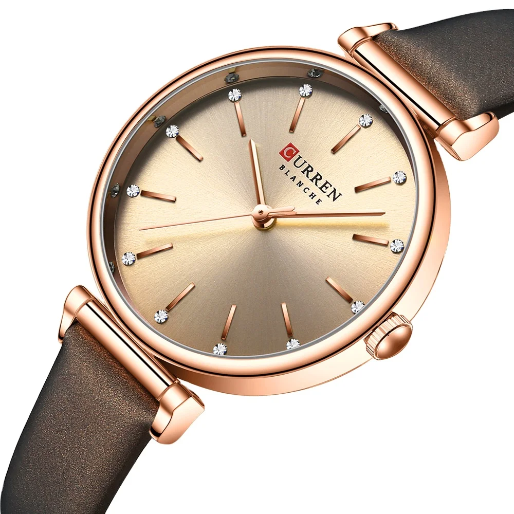 

Wholesale curren 9081 minimalist waterproof woman quartz watch automatic movement genuine leather strap ladies wrist watches