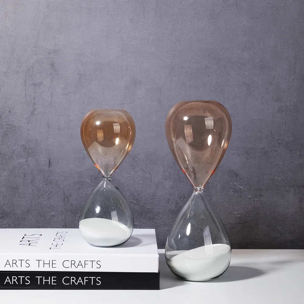 

Home Item Classic Hourglass Home Decor Accessories Tabletop Glass Decoration Orange Sandglass Accessories For Home