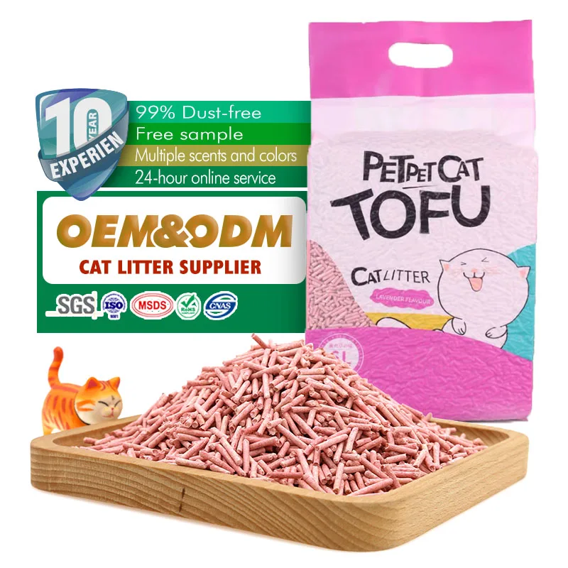 Tofu Cat Litter Buy Flushable OEM 2.0mm Factory Clumping Natural Plant Strips Can Be Washed
