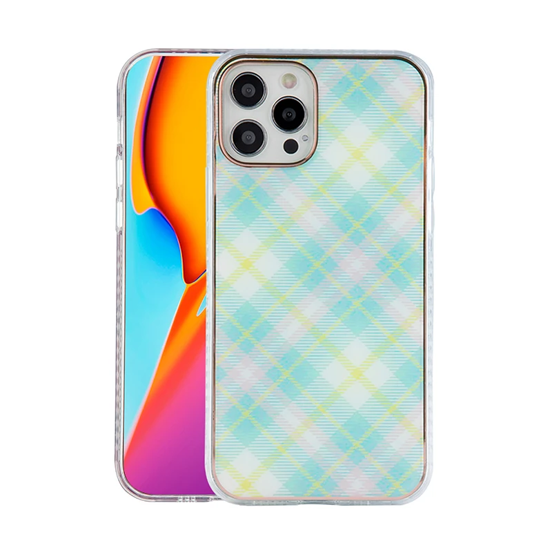 

Luxury electroplating color line splicing mobile phone shell soft shell for iPhone 13 12 pro max x TPU transparent bumper cover