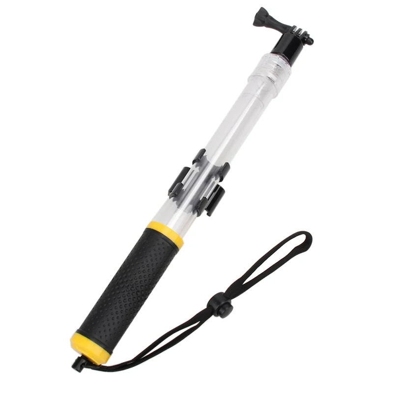 

New Floating Hand Grip Waterproof Telescopic Pole Selfie Stick Holder for Gopros, Black/yellow