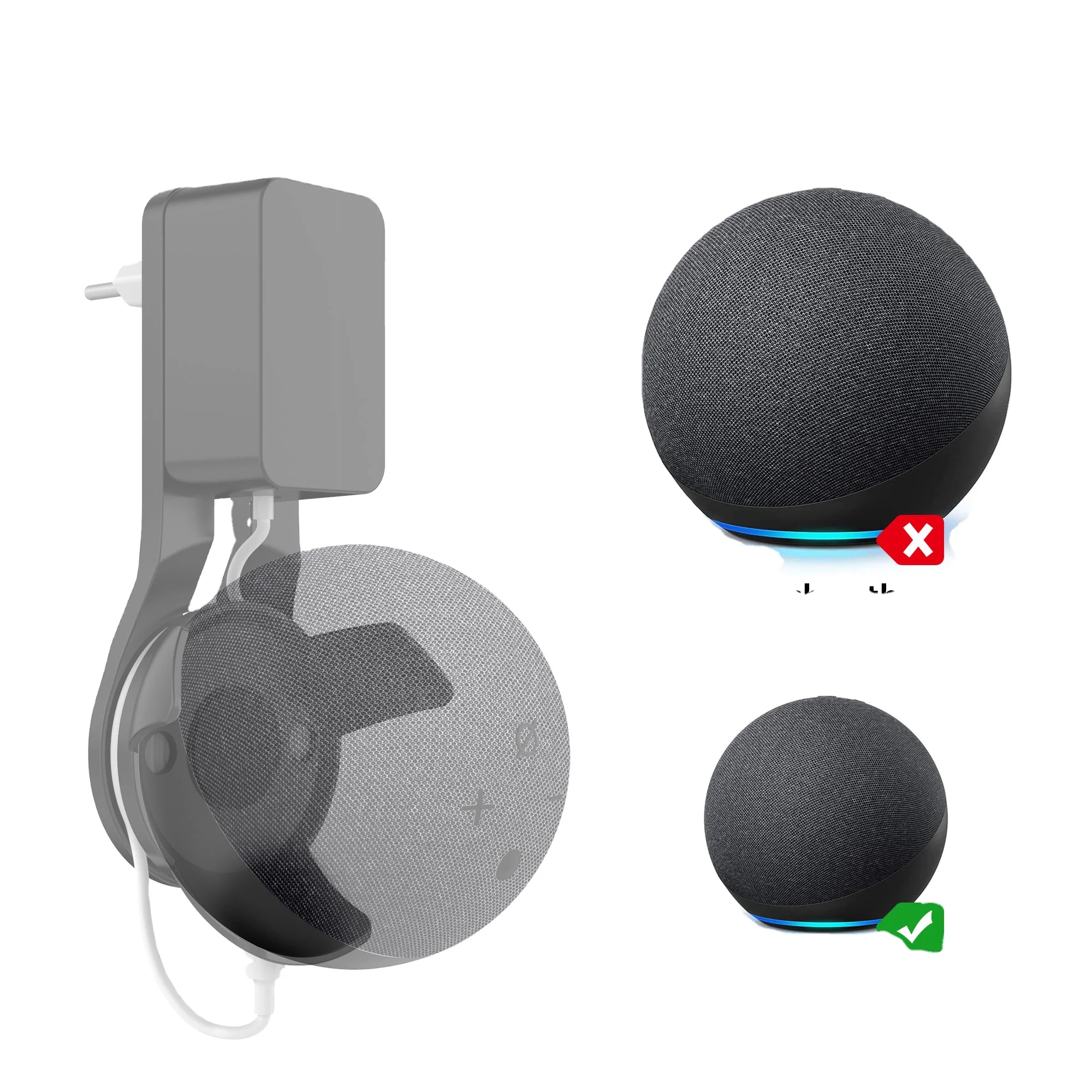 

New For Amazon echo dot 4rd gen Smart speaker Outlet Wall Mount for google home mini Holder, Black ,white