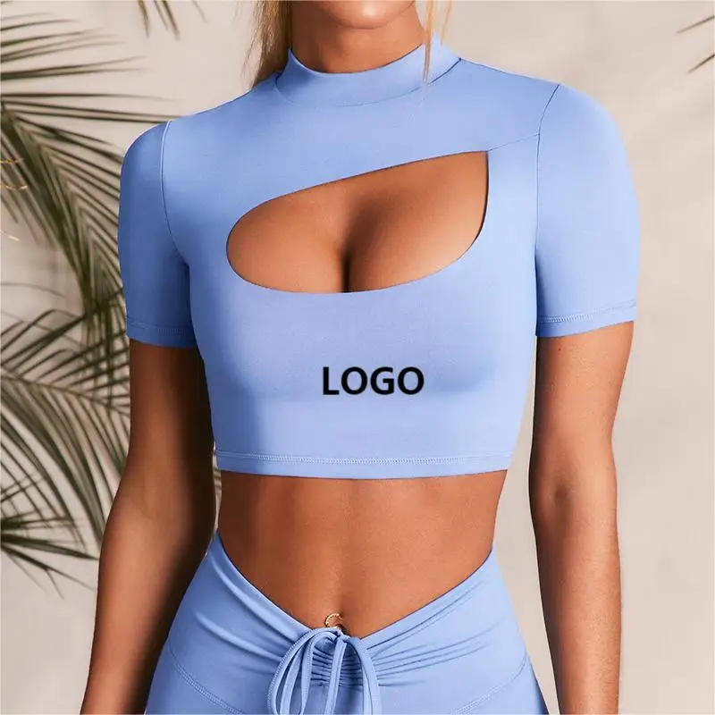 

Hollow Out Bra Cross Back Yoga Top Fitness Sports Casual Drawstring 5 Piece Yoga Sets, Accept customized colors