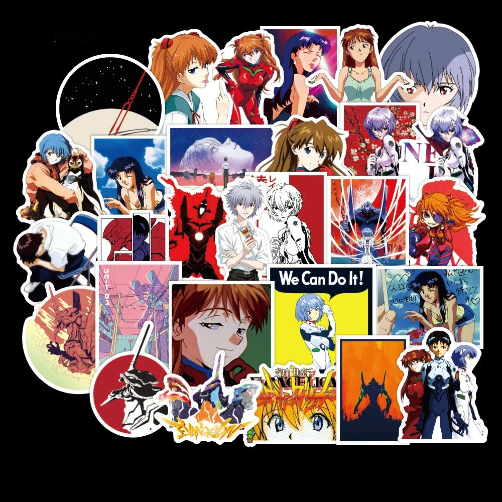 

50 PCS Cartoon Anime Evangelion Sticker Genesis Japanese Comic Waterproof Kids Car Suitcase Guitar Sticker