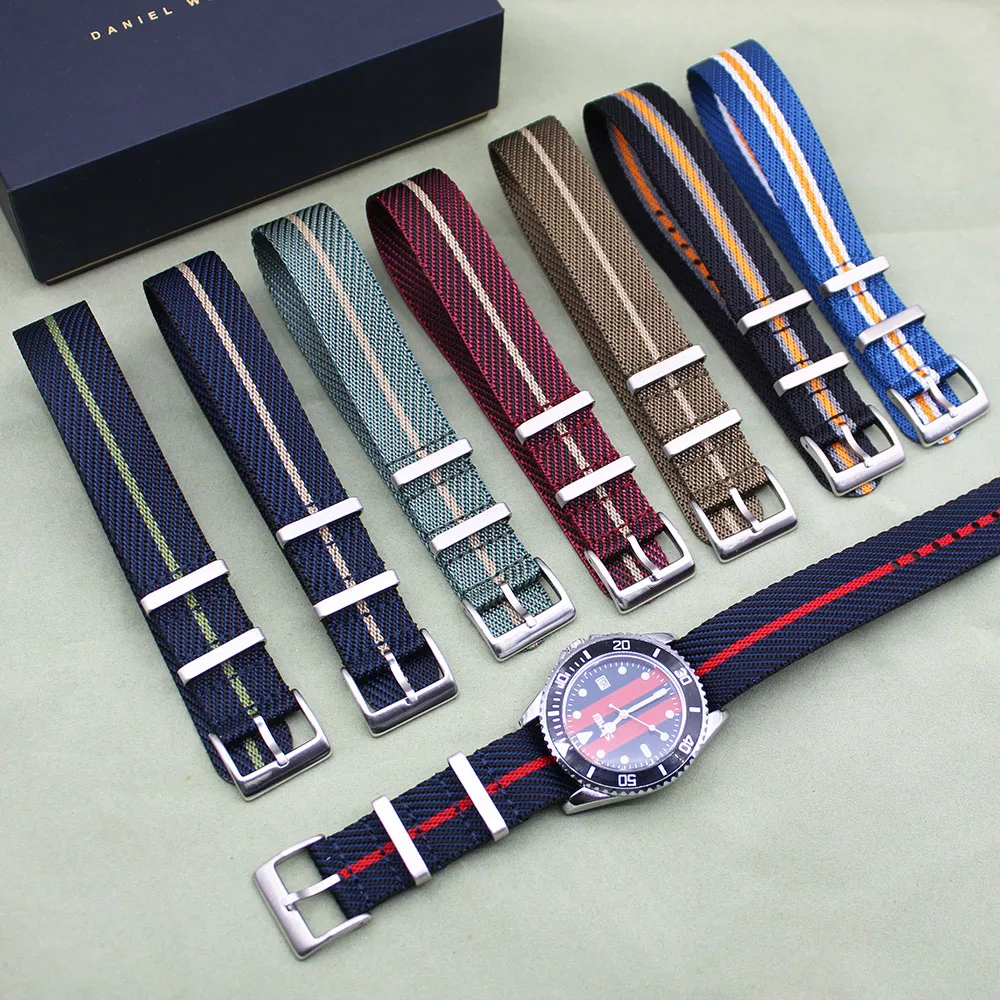 

Multi Striped Color Single Pass Nato Wristband 20mm 22mm Hotsale Nylon Nato Watch Straps