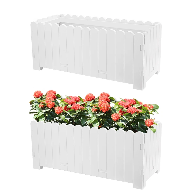 

Indoor Or Outdoor Plant Box White Rectangular Planting Boxes Plastic Large Plant Box