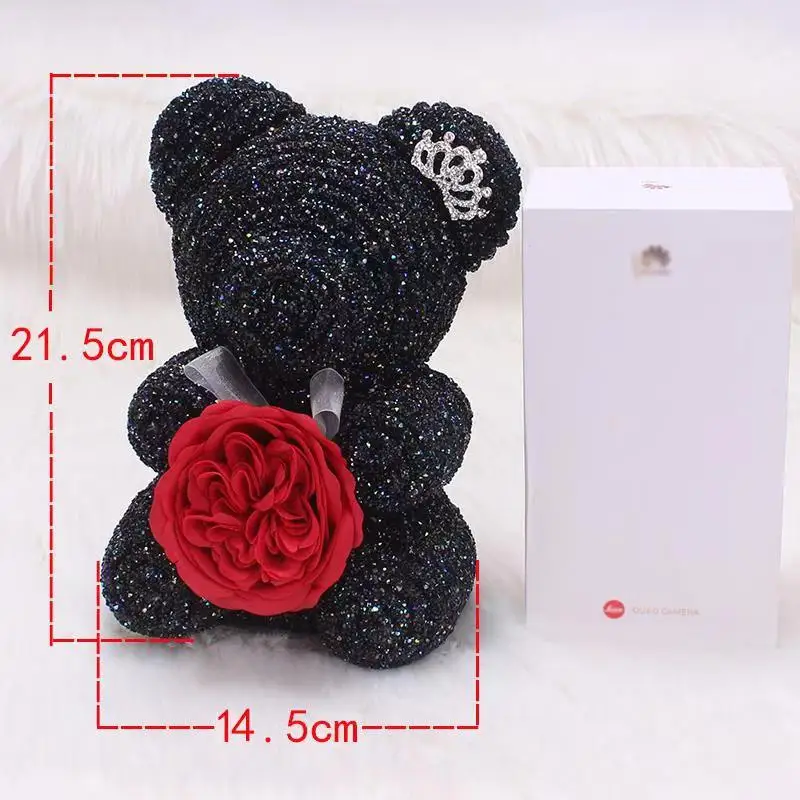 rose bear with diamonds