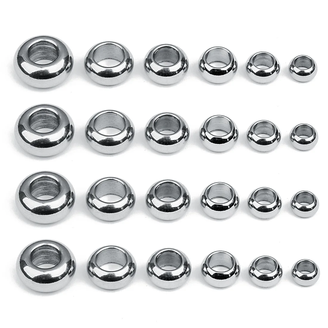 

New Fashion Round Holes Spacer Beads for bracelets jewelry, Silver