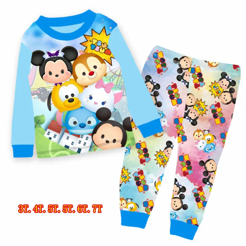 

Hot style cotton kids pyjamas set cartoon long sleeve fashion girl sleepwear