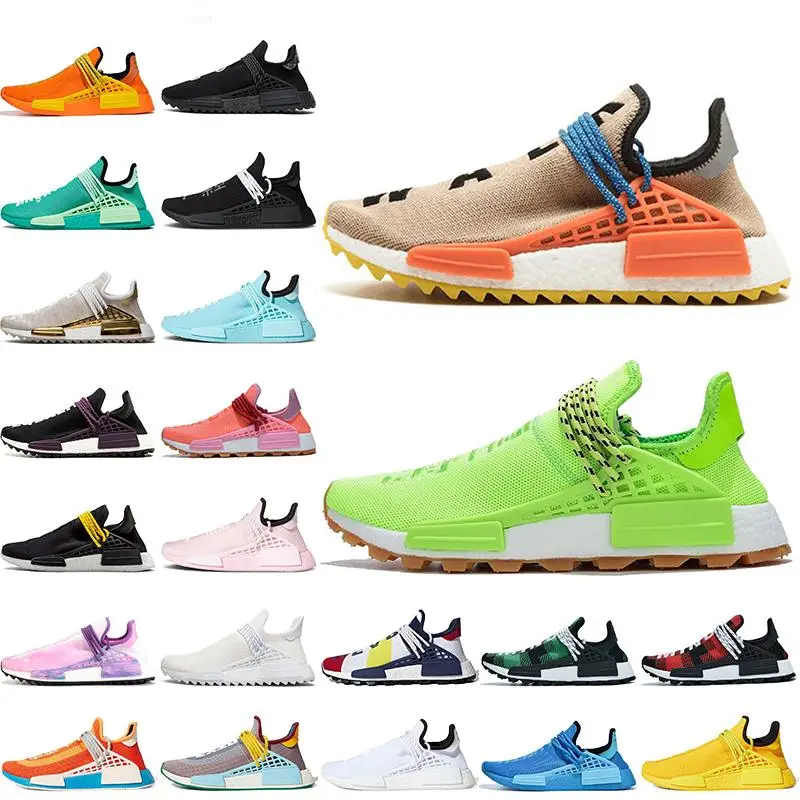 

stockx tag Pharrell Williams human race R1 Running Shoes yellow Black Men Women trainers Multi-Color Designer Sneakers With Box